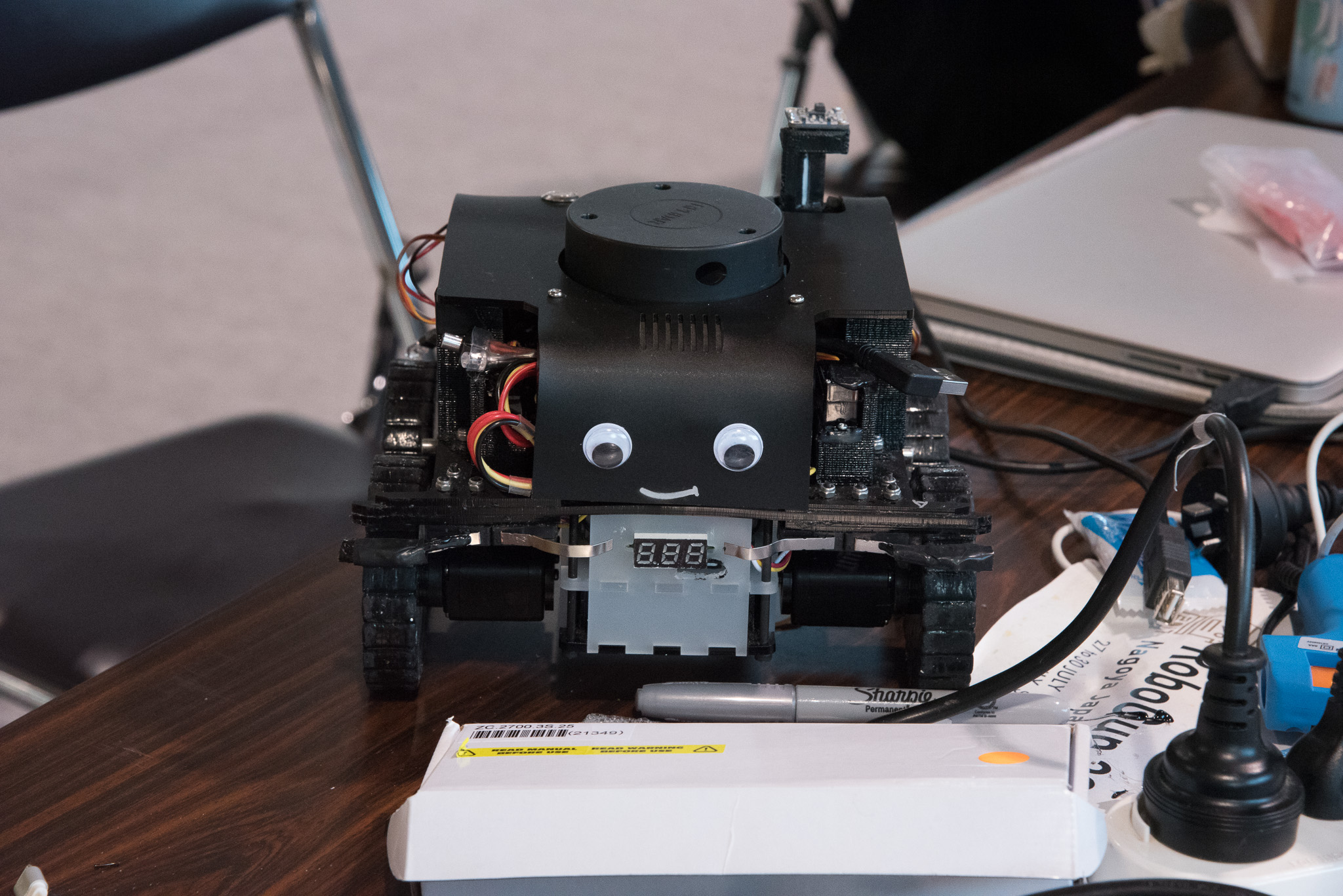 The robot of the Australian team, featuring a full LIDAR system.