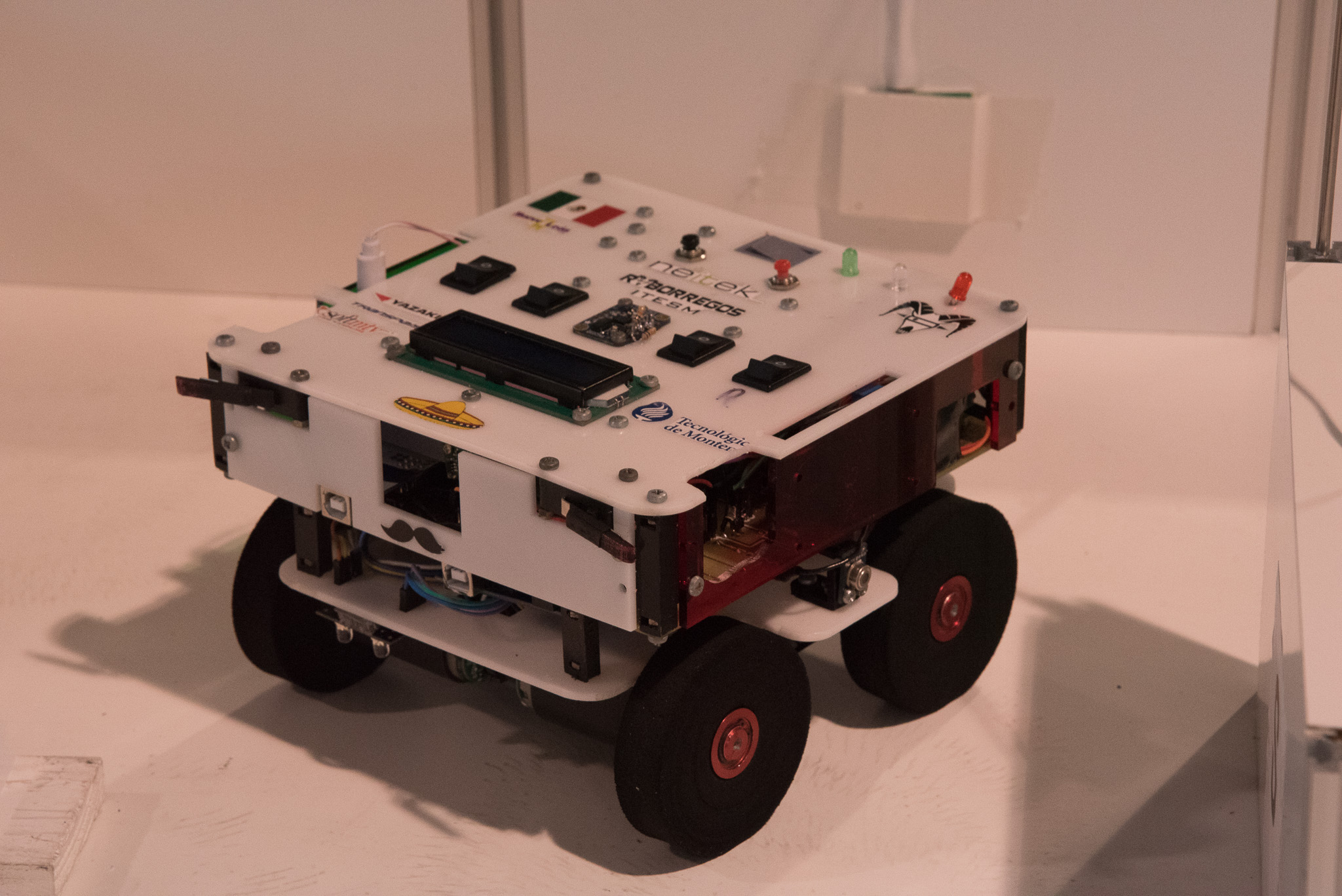 The robot of the Mexican team, built with laser cut panels.