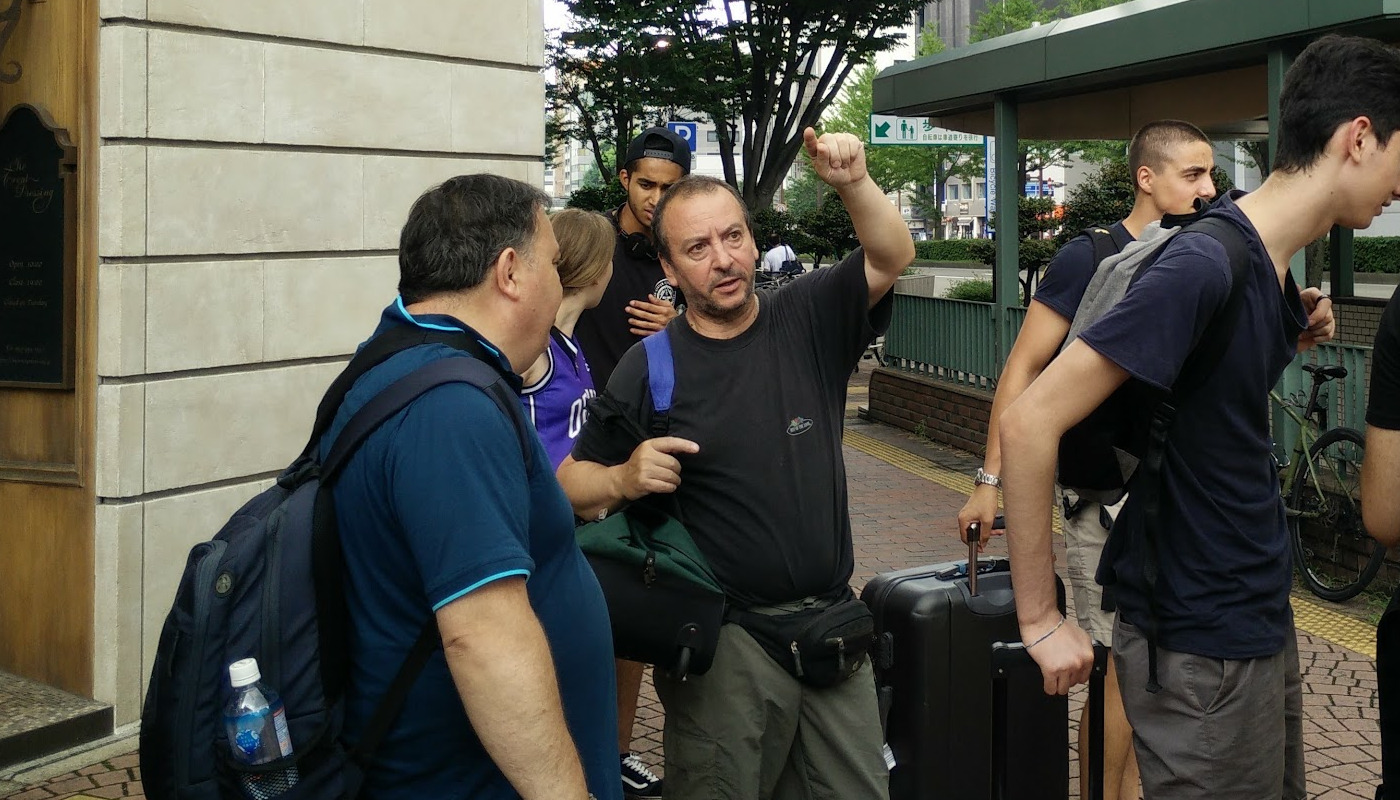 Andrea Cristofori in Nagoya, directing us from the hotel to the venue.