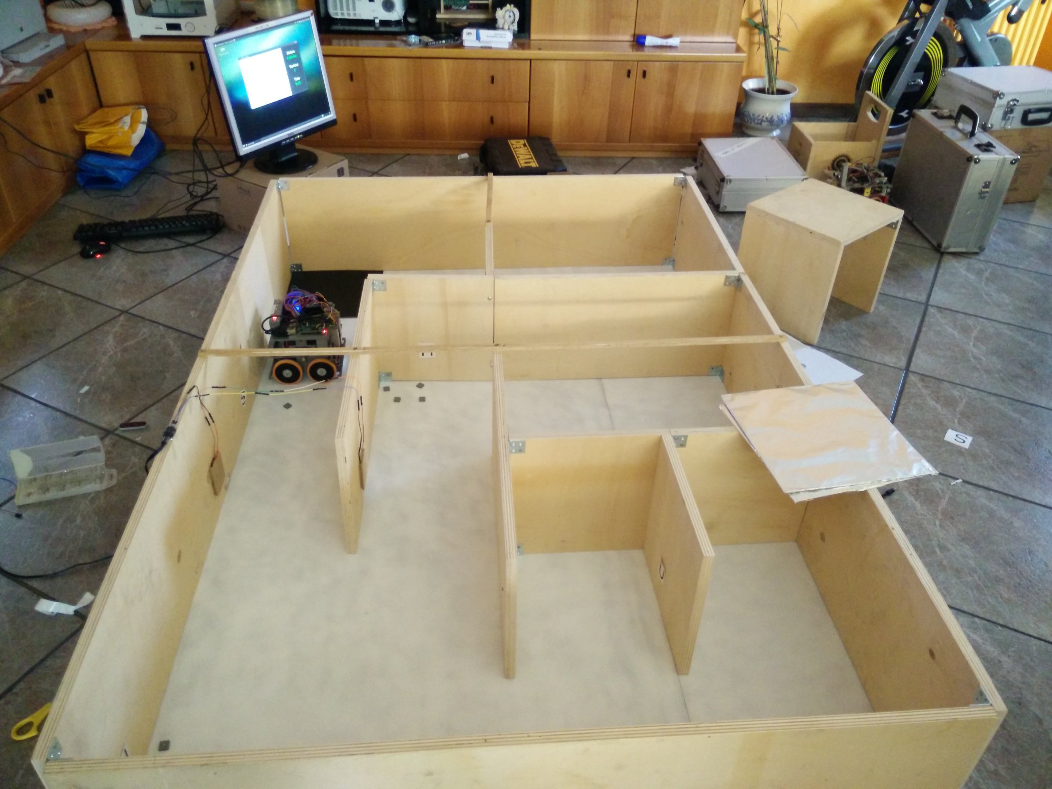 The state of my parents' livingroom for the whole summer prior to the competition (my mother is a very patient woman).