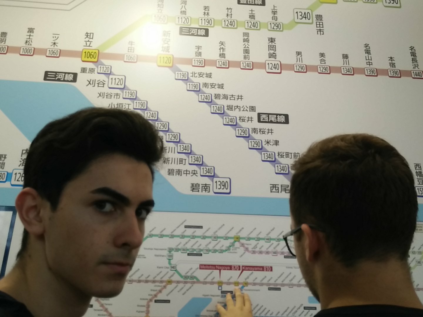 Loris and Daniele figuring the way from the airport to the hotel.